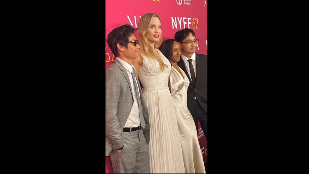 ANGELINA JOLIE SUPPORTED BY HER CHILDREN MADDOX, PAX AND ZAHARA AT THE NEW YORK FILM FESTIVAL