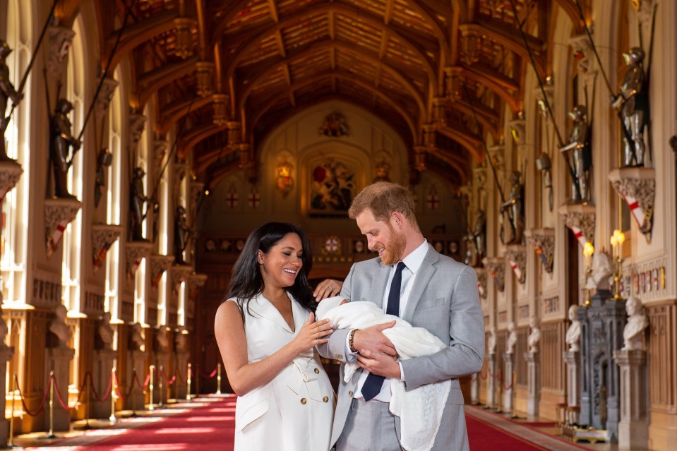The Duke and Duchess of Sussex with their baby son at Windsor Castle.