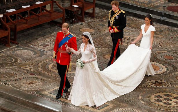 Prince William and Kate Middleton on their wedding day on April 29, 2011