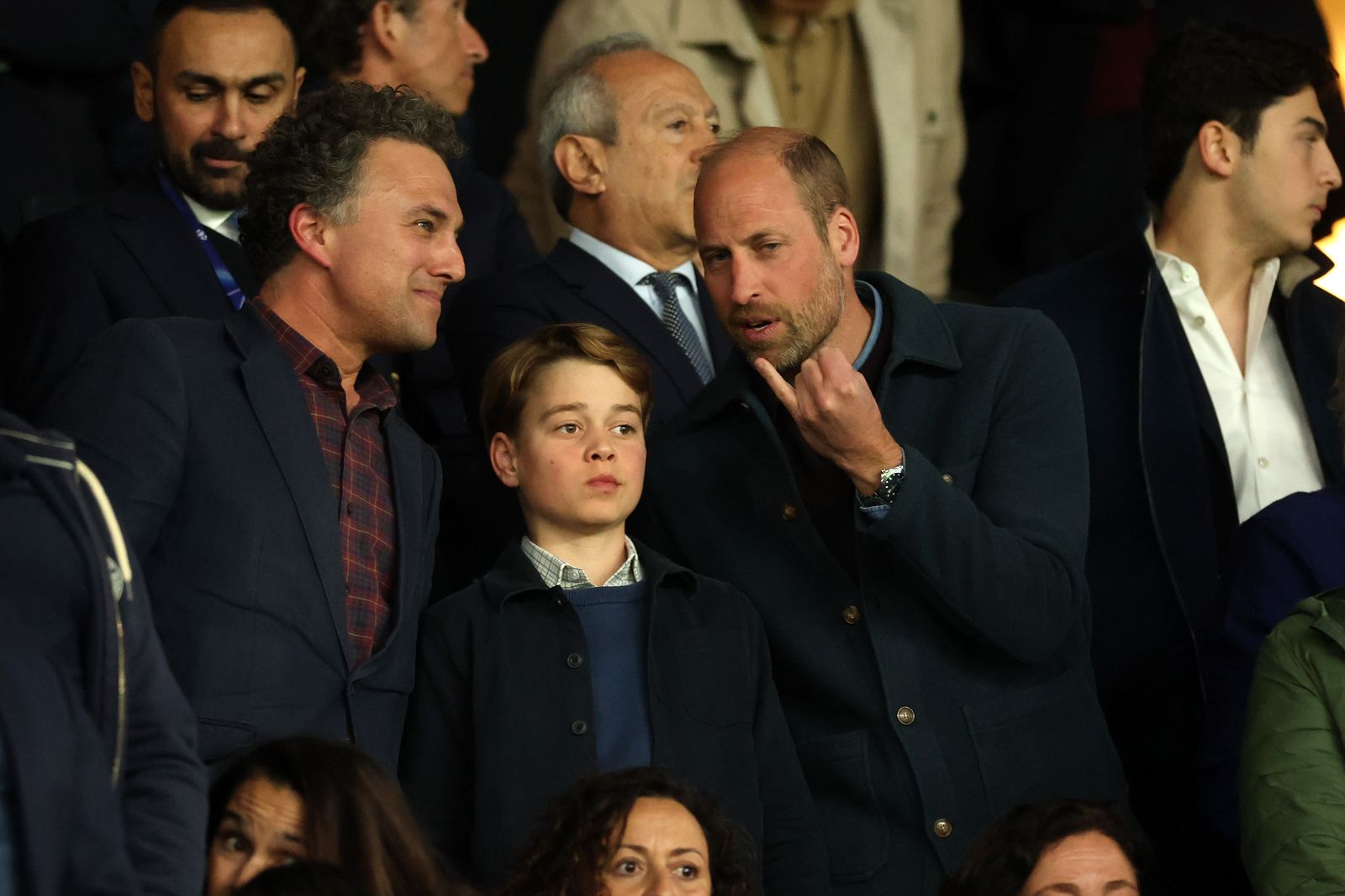 Image may contain Prince William Duke of Cambridge Ahmed Elmohamady Prince George of Cambridge and Mitchie Brusco