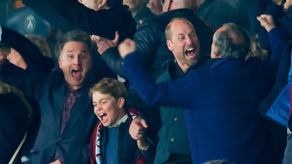 Score! Prince William and Prince George make an appearance alongside Thomas van Straubenzee and William van Cutsem – but who are these royal confidantes?