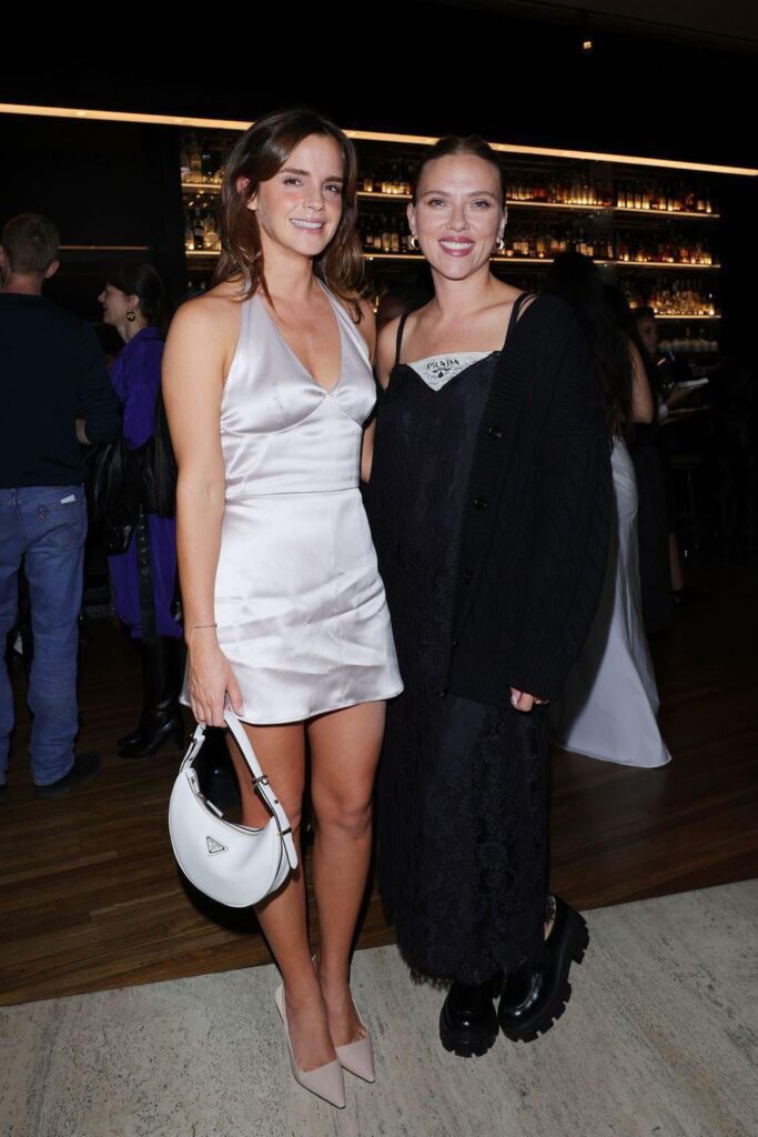 Emma Watson and Scarlett Johansson at the Prada Dinner Show | Milan Fashion Week | September 21, 2023