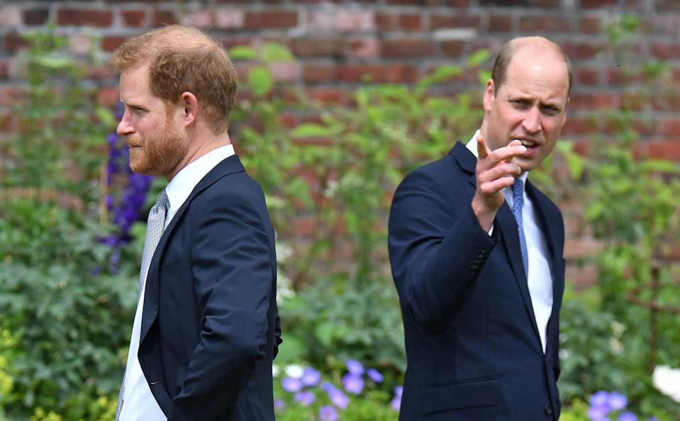 According to a royal biographer, Harry and William did not become close until Diana died. (Getty Images)