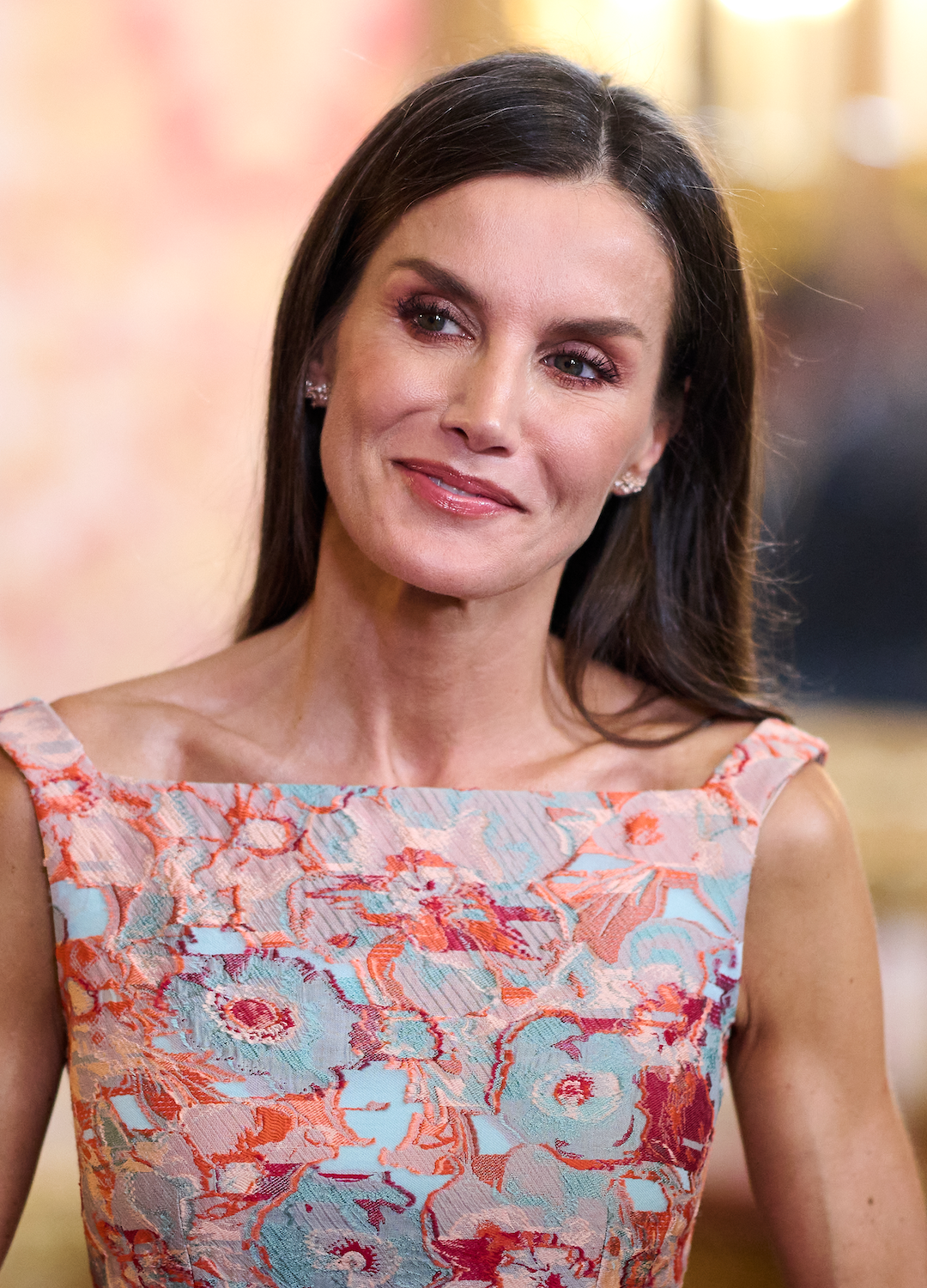Queen Letizia of Spain receives King Abdullah II of Jordan and Queen Rania of Jordan for a lunch at the Royal Palace on June 19, 2023 in Madrid, Spain