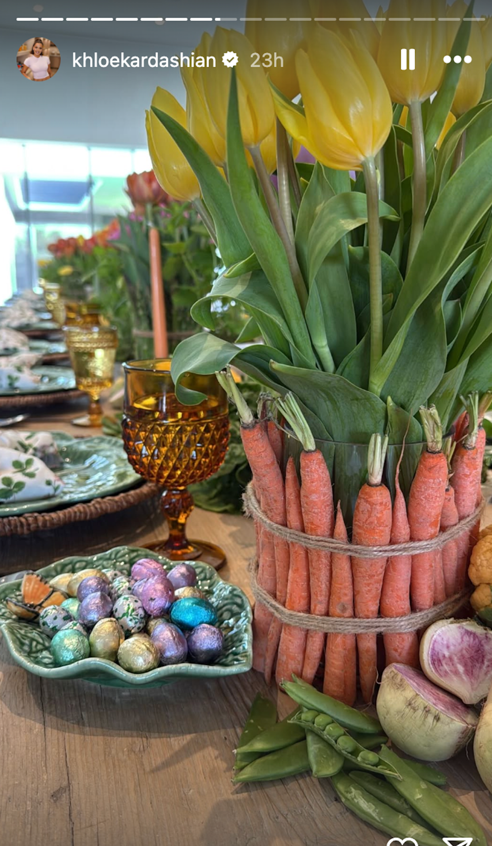 Khloé Kardashian shares a picture of their family's Easter tablescape (Instagram/Khloé Kardashian)