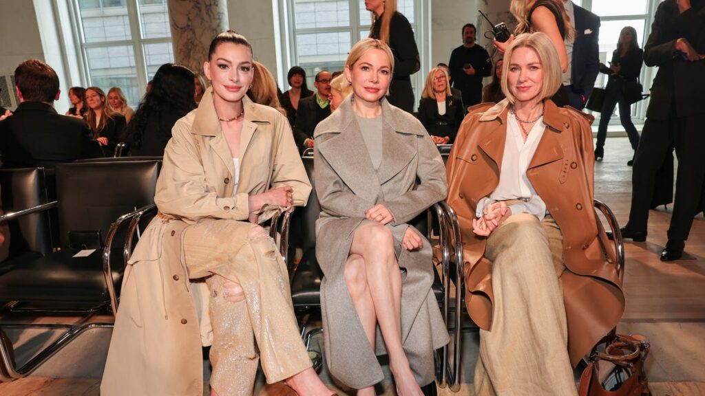 Anne Hathaway, Sadie Sink sit front row at fashion show