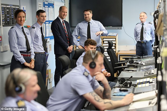 William was deeply immersed as he took in the Air Traffic Control Tower during his visit to RAF Valley today