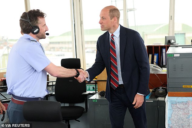 William shook hands with base personnel as he made a visit to the Air Traffic Control Tower during an official visit at RAF Valley
