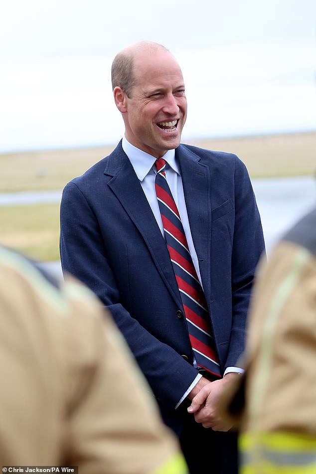Despite the glum weather, the prince was his usual cheery self as he visited the area, which holds a lot of personal memories from his time living nearby