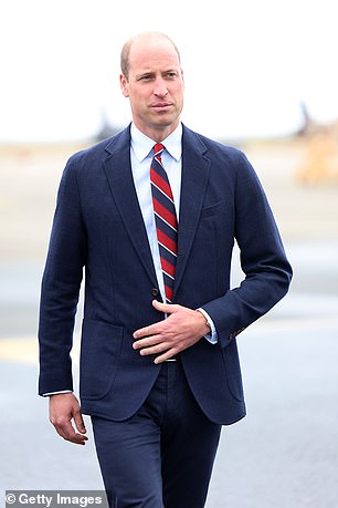 William had braved the weather for the engagement