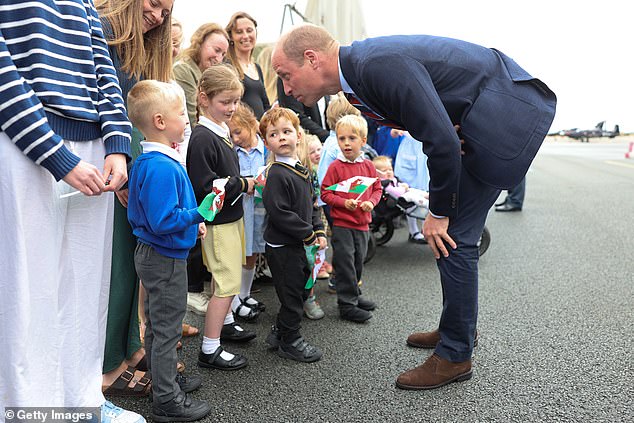 The prince showed off his usual personable nature as he engaged with the children, who were delighted at his visit