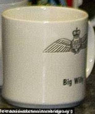 His mug, pictured, with his cheeky nickname at the time