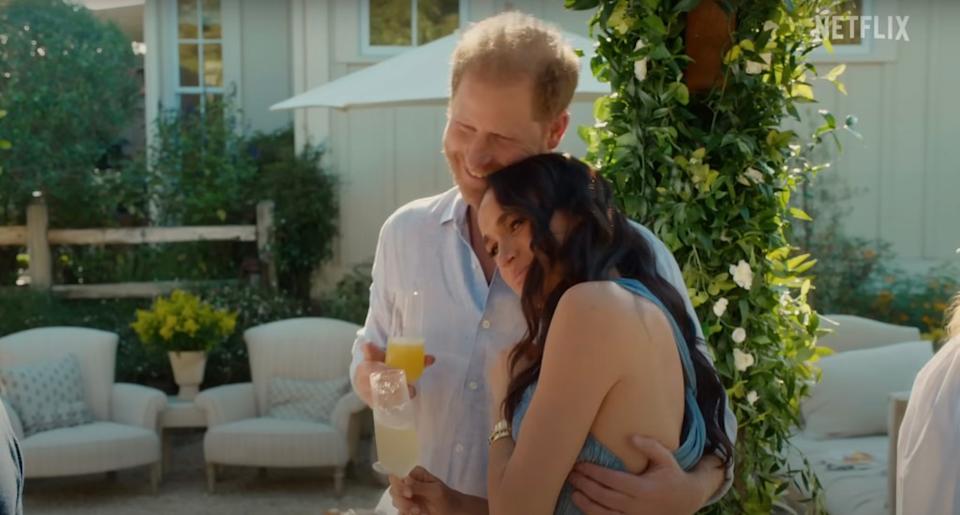 Prince Harry and Meghan Markle in “With Love, Meghan.” Netflix