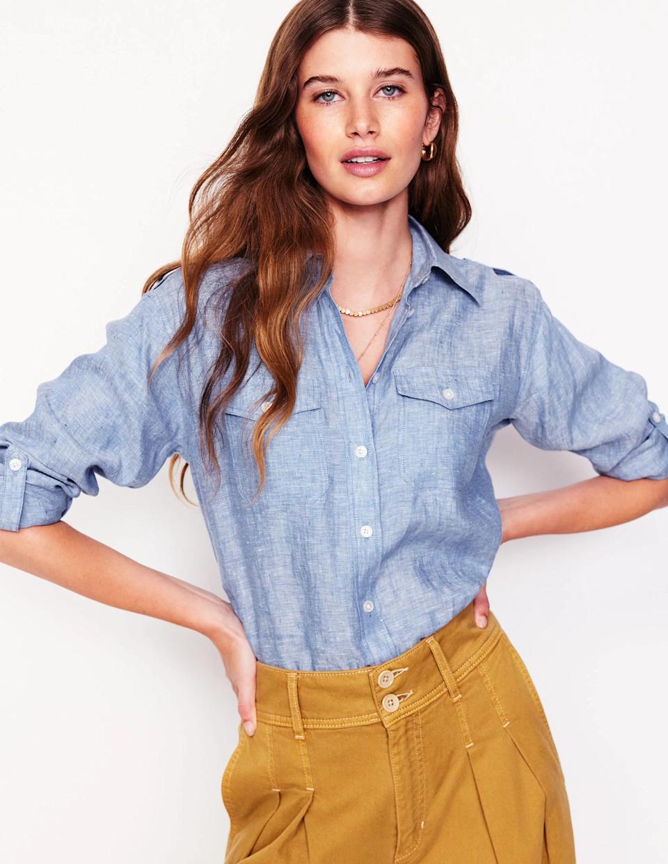 Kate’s lightweight linen shirt is the perfect choice for spring. (Boden)