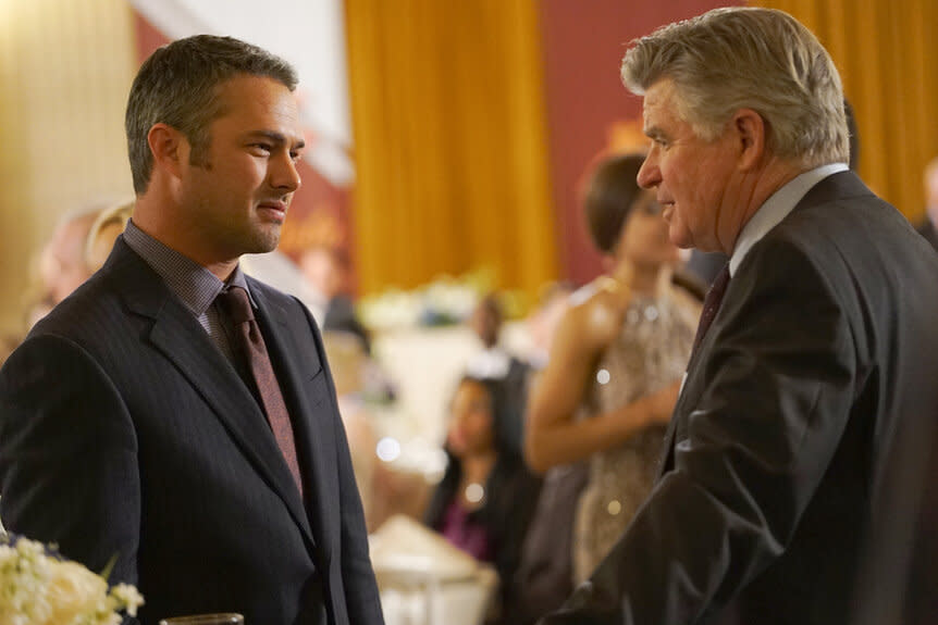 Kelly Severide smiles at his father Benny Severide on Chicago Fire Season 4 Episode 7
