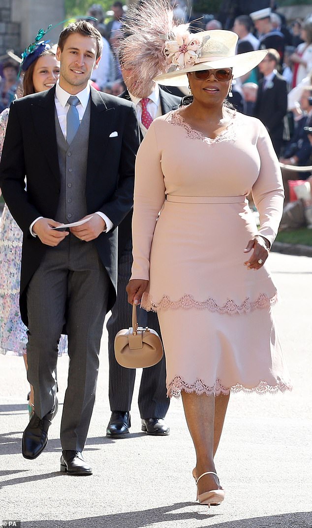 Jake, originally from Toronto, Canada, where Suits was filmed, follows Oprah into St George's Chapel at Windsor Castle for the wedding of Meghan Markle and Prince Harry