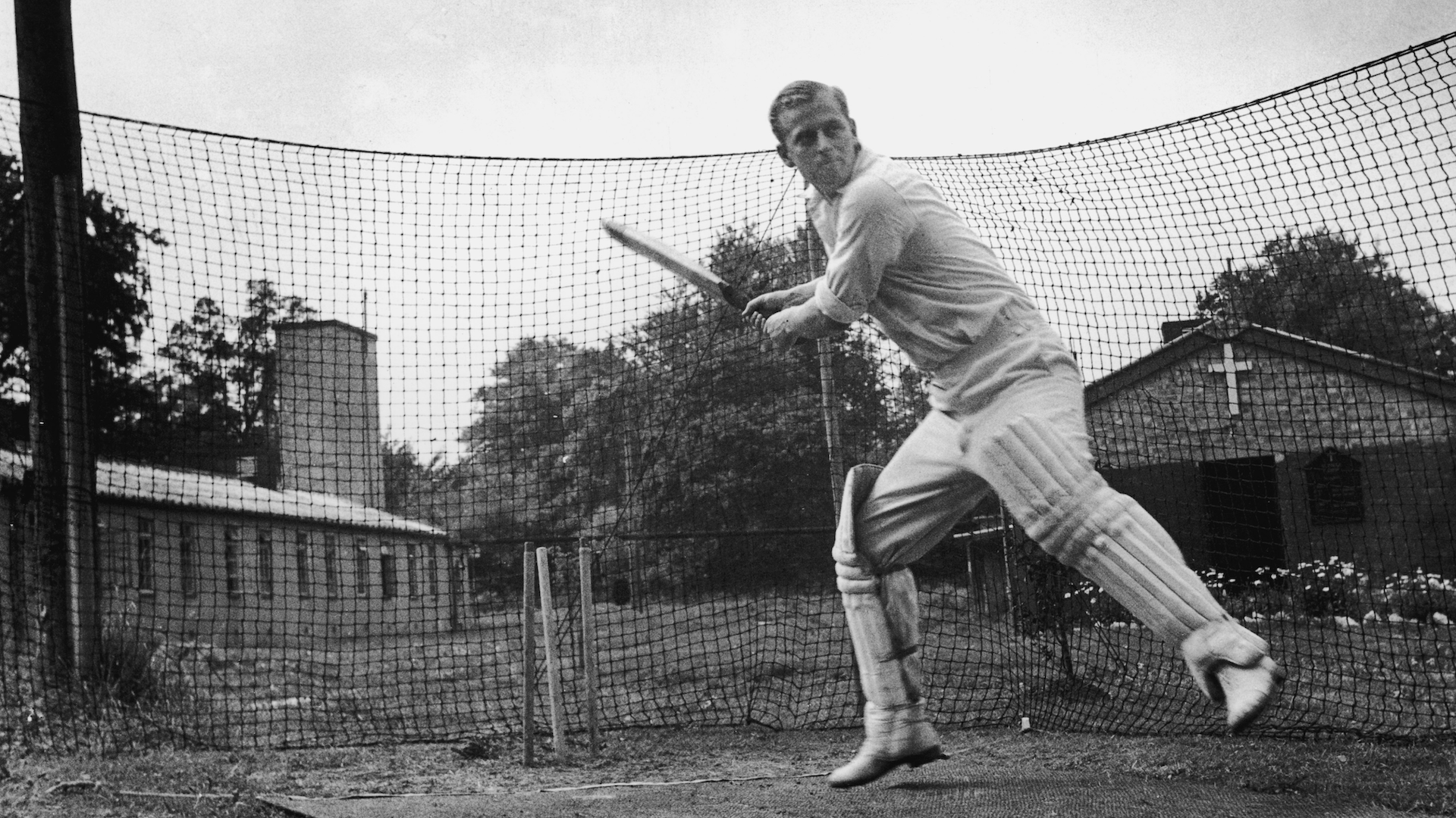 The Duke of Edinburgh batting at the nets, 31st July 1947