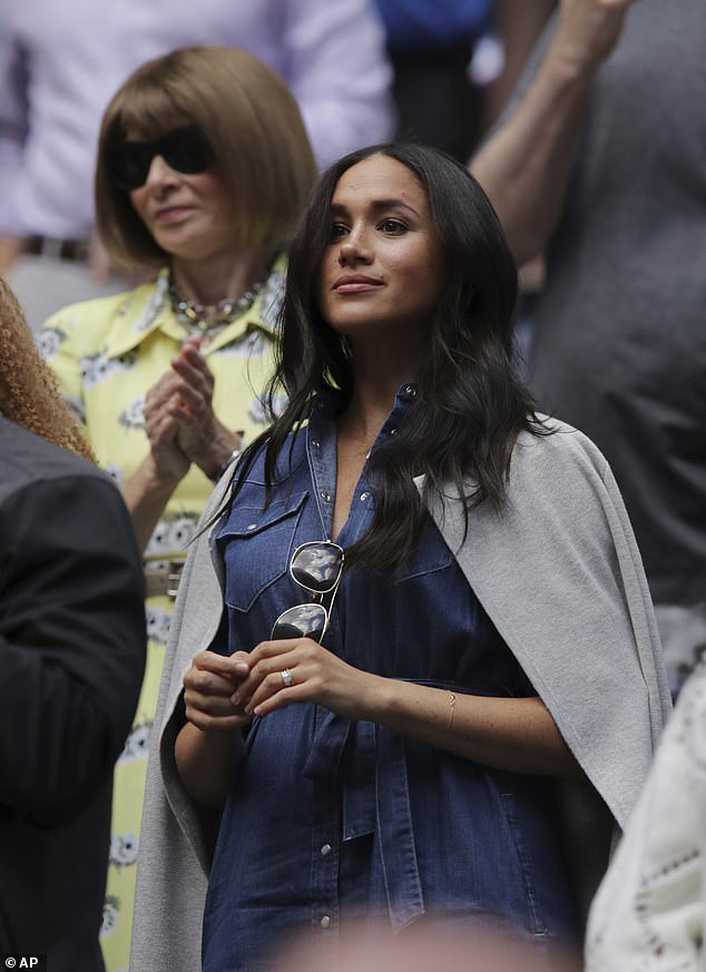 Meghan at the US Open women's singles tennis final between Serena Williams and Bianca Andreescu in 2019