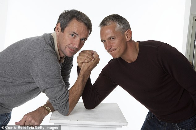 Hansen joined up with BBC Match of the Day as a co-host in 1992 before leaving the show in 2014. Pictured: Hansen alongside Gary Lineker in 2008