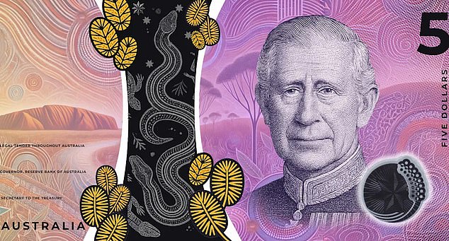 The proposed design for a new A$5 to be formally submitted by the Australian Monarchist League