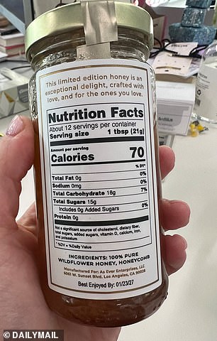The products - launched with much fanfare earlier this month - say on the label 'Manufactured For: As Ever Enterprises, LLC, 6061 W. Sunset Blvd, Los Angeles, CA, 90028