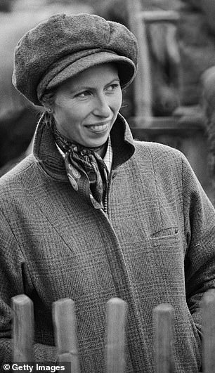 Princess Royal sporting a stylish tweed cap with a      Barbour waterproof jacket when she attended Badminton horse trials