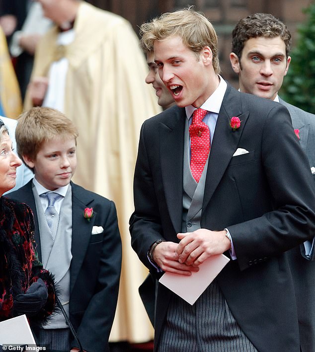 Pictured: Hugh and William attend the wedding of Edward van Cutsem and Lady Tamara Grosvenor at Chester Cathedral on November 6, 2004