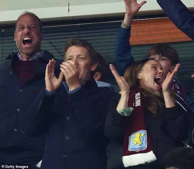 Olivia got into the spirit at yesterday's Champion League quarter final and donned an Aston Villa scarf