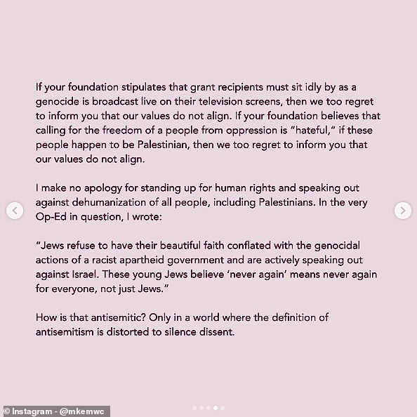 In response to the situation, Harry and Meghan's foundation decided to pull funding from the group after they being alerted to the blog post