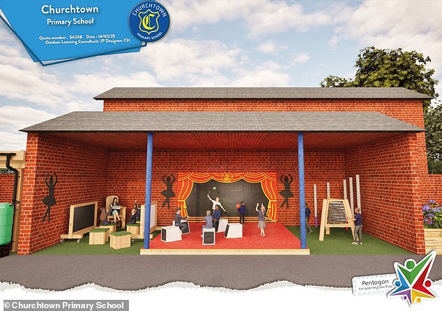 Plans for the new playground (pictured), which is due to be completed in September, include a performance stage and a library