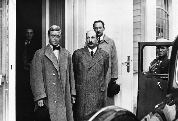 Britain’s King Edward VIII, left, arrived in Bulgaria and was...