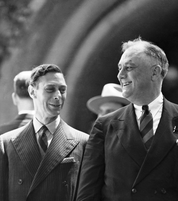 King George, left, with president Franklin Delano Roosevelt after services...