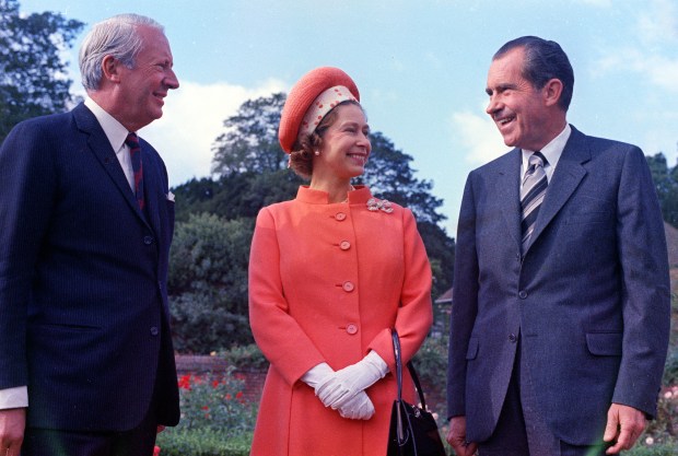 Britain’s Queen Elizabeth II, pictured with U.S. President Richard Nixon,...