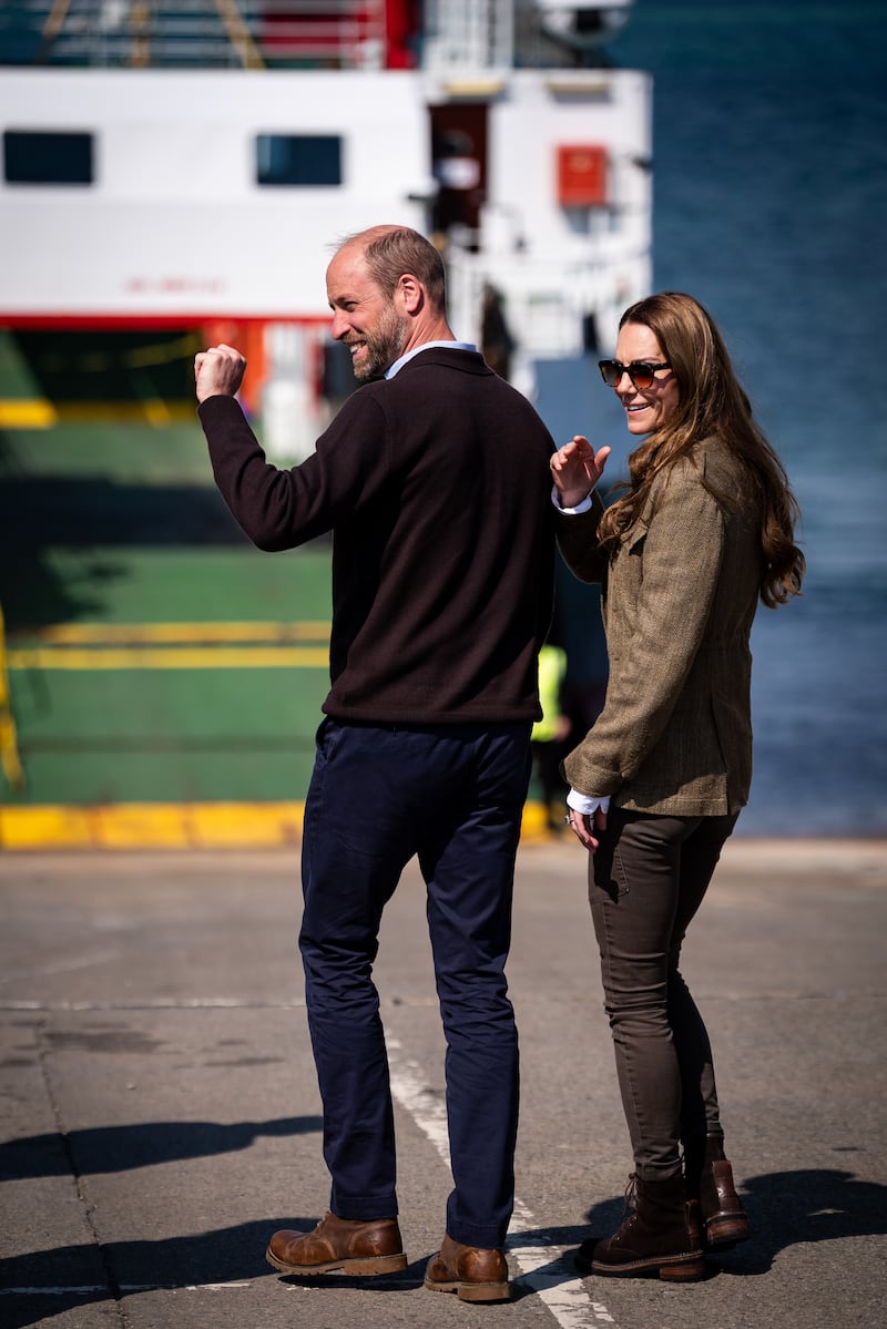 The Prince and Princess of Wales took the ferry from Mull to Iona on the last day of their visit