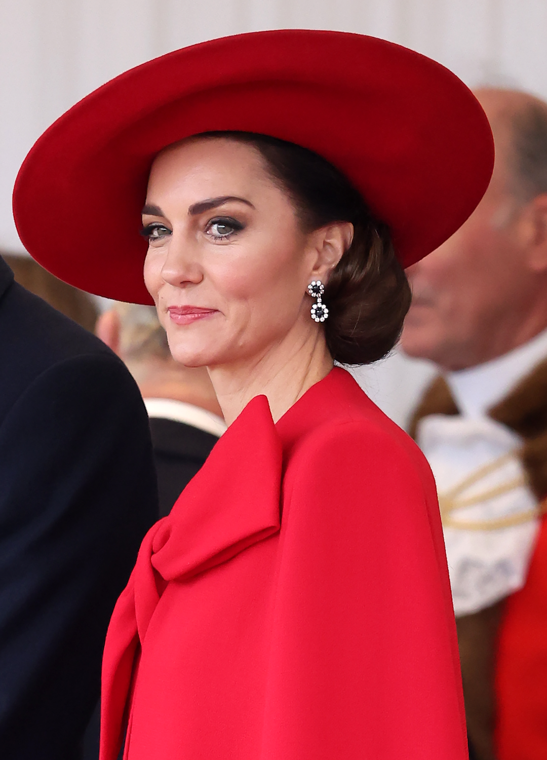 Prince William, Prince of Wales and Catherine, Princess of Wales attend a ceremonial welcome for The President and the First Lady of the Republic of Korea at Horse Guards Parade on November 21, 2023 in London, England