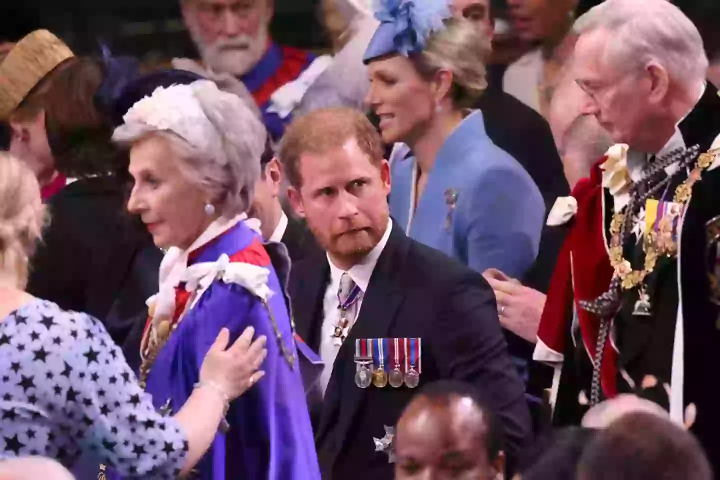 A lip reader has alleged Harry did not speak highly of his family at the occasion (WPA Pool / Pool / Getty)
