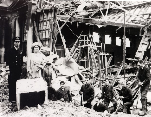 Britain’s Queen Elizabeth the Queen Mother, second from left, is...