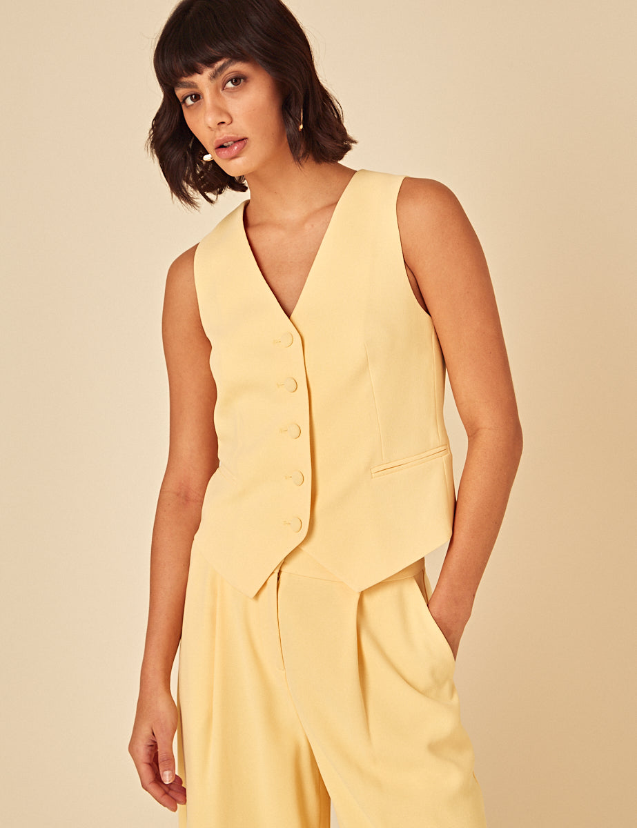 Butter Yellow Tailored Waistcoat