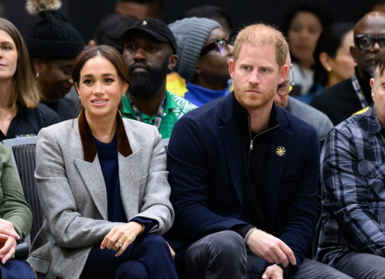 VANCOUVER, BRITISH COLUMBIA - FEBRUARY 09: Meghan, Duchess of Sussex and Prince Harry, Duke of Sussex attend the wheelchair basketball match between the USA v Nigeria during day one of the 2025 Invictus Games at the Vancouver Convention Centre on February 09, 2025 in Vancouver, British Columbia. (Photo by Karwai Tang/WireImage)