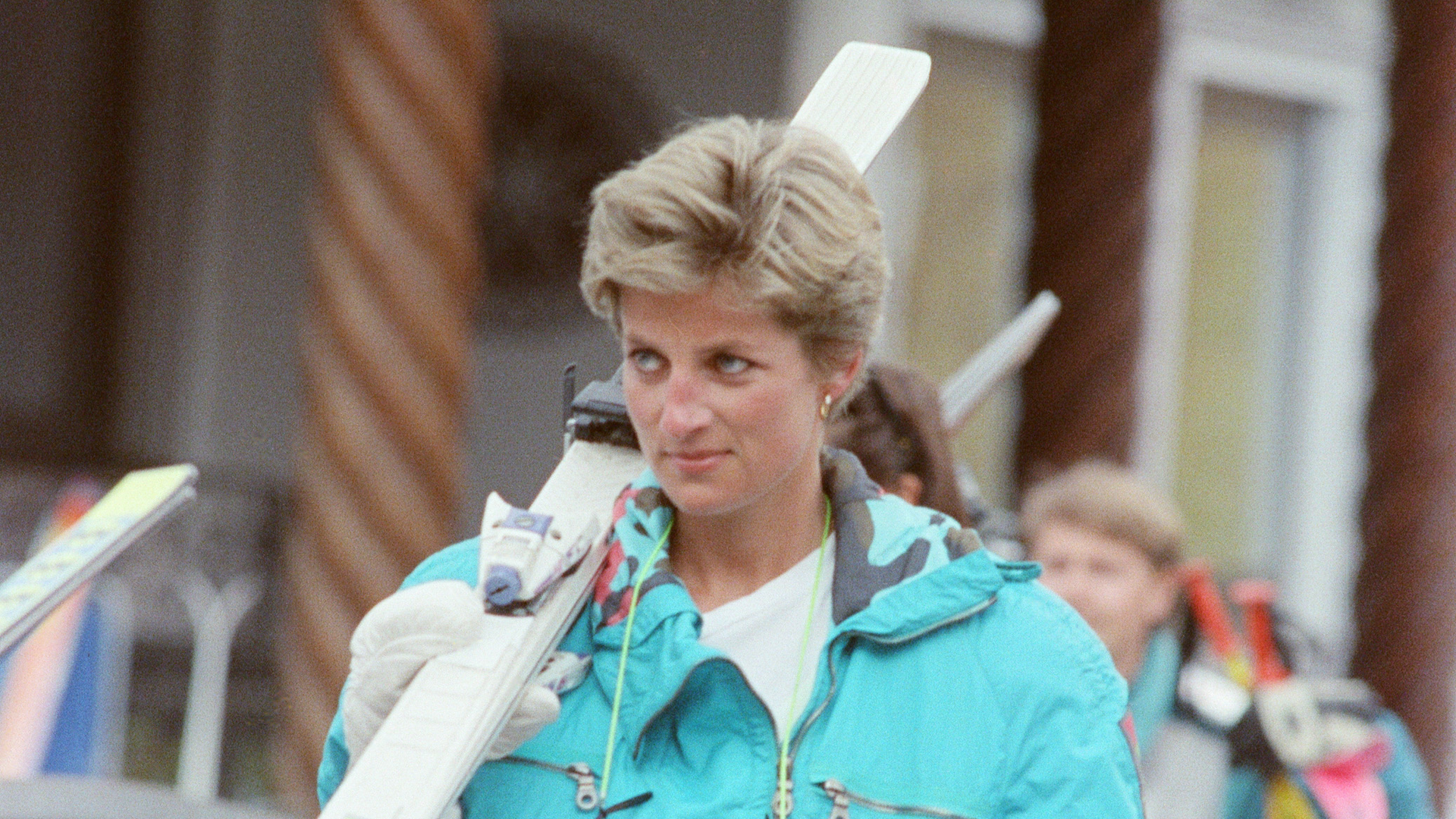 The Princess of Wales, Princess Diana, on a ski holiday to Switzerland in 1991