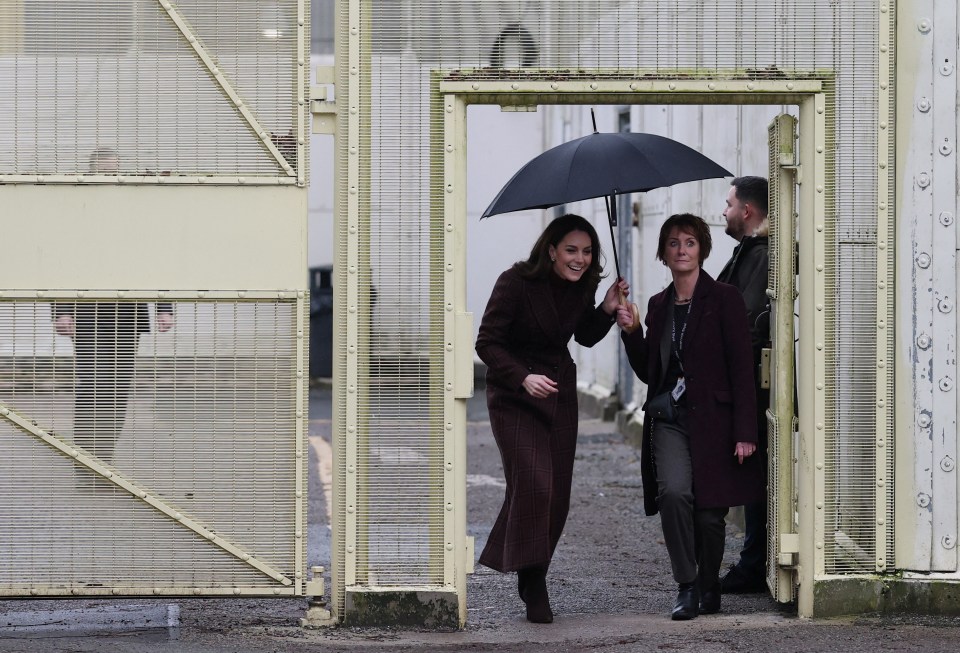 Catherine, Princess of Wales, visiting a mother and baby unit at a prison.