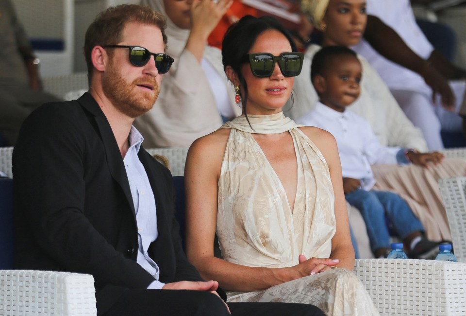 Prince Harry and Meghan Markle at a polo match.