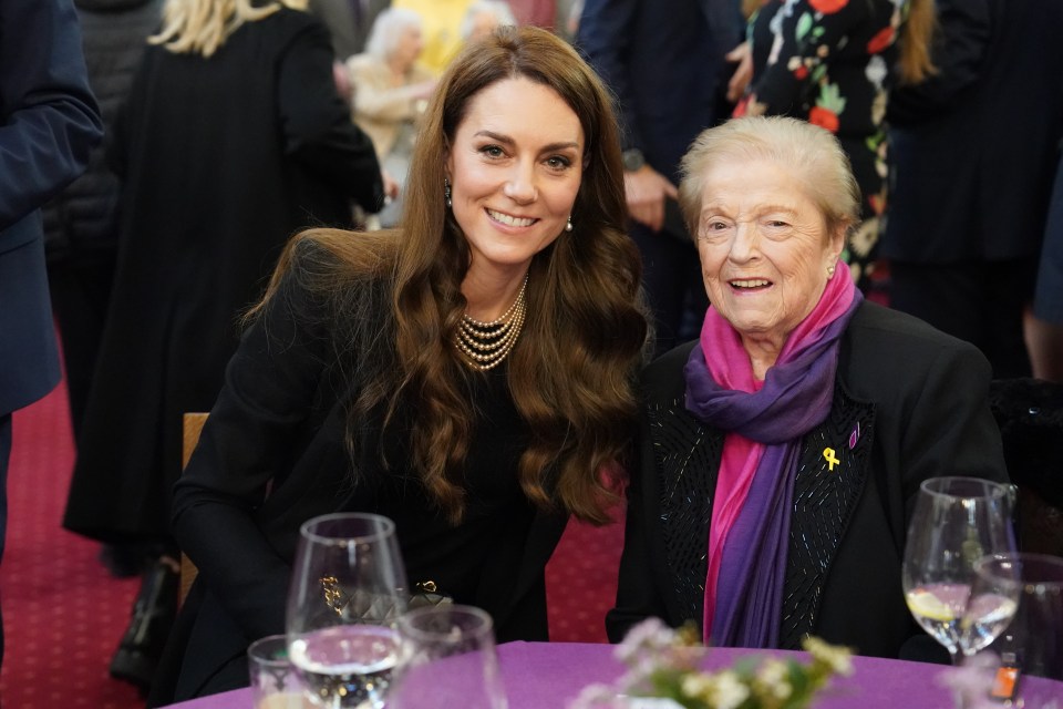 Catherine, Princess of Wales, speaks with Rachell Levy at a Holocaust Memorial Day ceremony.