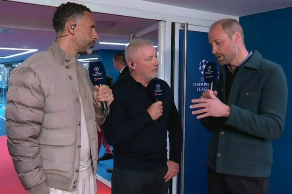 'Better than most pundits' - Prince William appears live on TNT Sports before PSG vs Aston Villa and fans are impressed