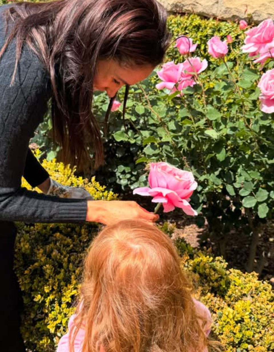 Meghan Markle picks flowers with her daughter Lilibet (@meghan / Instagram)
