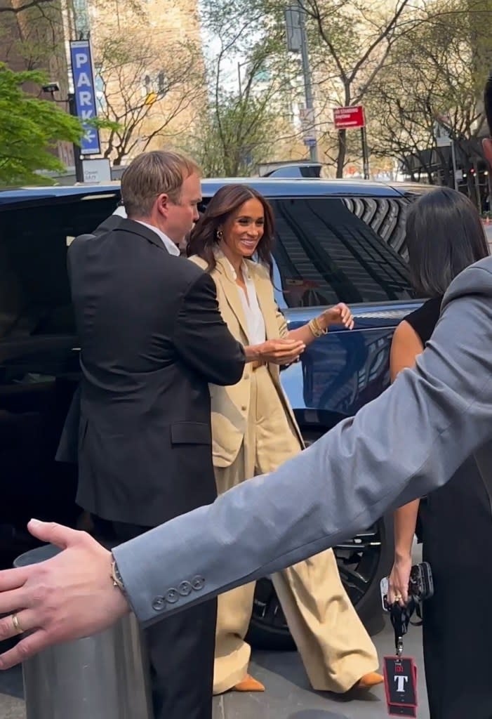 Meghan Markle and Prince Harry arrive for the Time100 Summit in New York City. BACKGRID