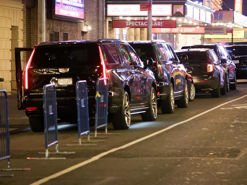 Markle arrived at the Majestic Theatre in Times Square in a four-vehicle motorcade. Probe-Media for PageSix.com