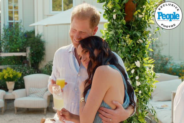Courtesy of Netflix Prince Harry and Meghan Markle on the set of 