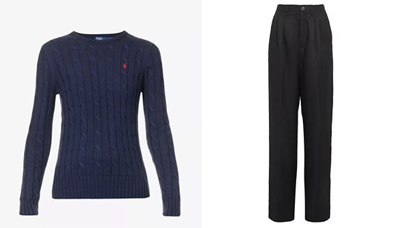 Meghan Markle wore a Ralph Lauren knitted top, and black trousers by Anine Bing to do the gardening