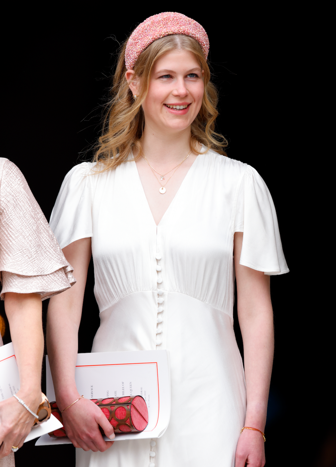 Lady Louise Windsor attends a National Service of Thanksgiving to celebrate the Platinum Jubilee of Queen Elizabeth II at St Paul's Cathedral on June 3, 2022 in London, England